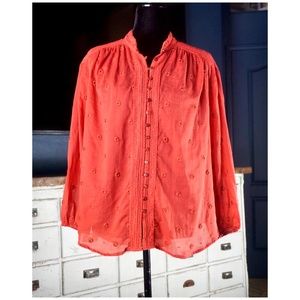 Anthropologie Auguste Embroidered Blouse NWT MP